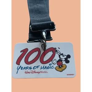 Walt Disney World 100 Years Of Magic Pin Lanyard Badge Mickey